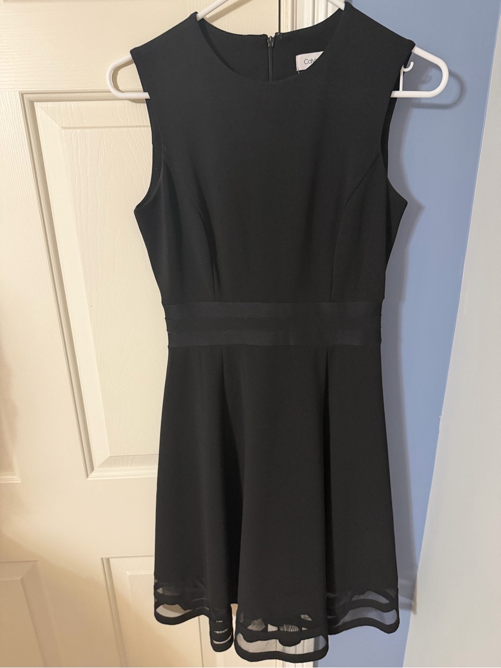 Calvin Klein Black Sleeveless A-Line Mini Dress